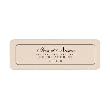 Almond Custom Plain Wedding Label