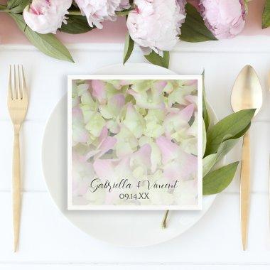 Almost Pink Hydrangea Floral Wedding Paper Napkins