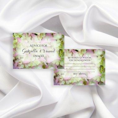 Almost Pink Hydrangea Flowers Wedding Advice Cards