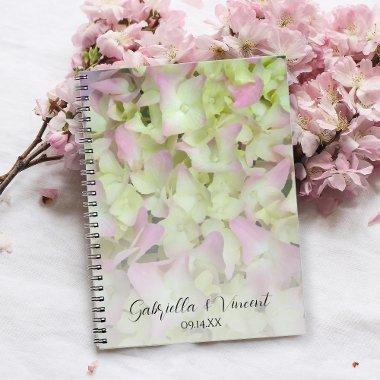 Almost Pink Hydrangea Flowers Wedding Notebook