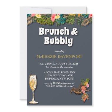 Aloha Glitter Brunch and Bubbly Invitations