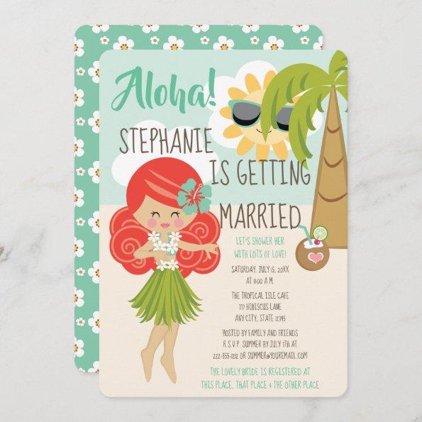 Aloha Luau Bridal Shower Redhead Invitations
