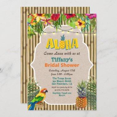 Aloha Luau Tropical Bridal Shower Invitations