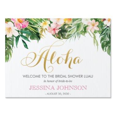 Aloha Summer Tropical Luau Bridal Shower Welcome Sign