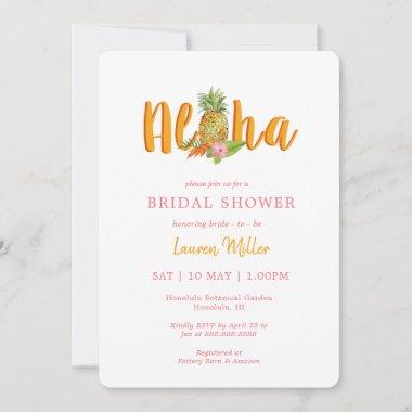 Aloha Tropical bridal shower Invitations