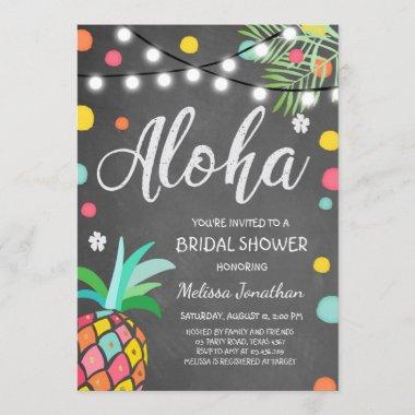 Aloha Tropical Bridal shower invite Hawaii Luau