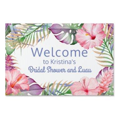 Aloha Tropical Floral Luau Welcome Yard Sign