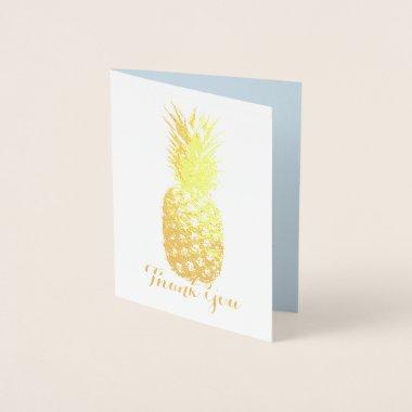 Aloha Tropical Hawaiian Gold Pineapple Thank you Foil Invitations