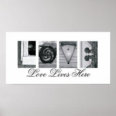 Alphabet Letter Photography Love Lives Here 10x20 Poster