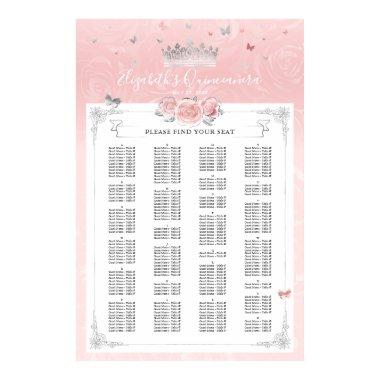 Alphabetical Silver Light Pink Rose Seating Charts