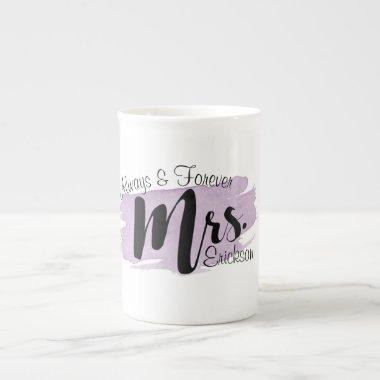 "Always & Forever Mrs." Purple Watercolor Mug