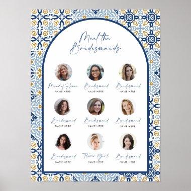 Amalfi Blue Tile Meet The Bridesmaids Bride Shower Poster