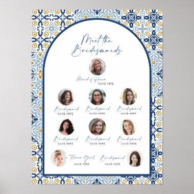 Amalfi Blue Tile Meet The Bridesmaids Bride Shower Poster