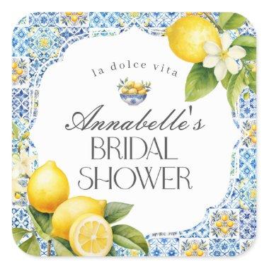 Amalfi Coast Italian Bridal Shower Envelope Square Sticker