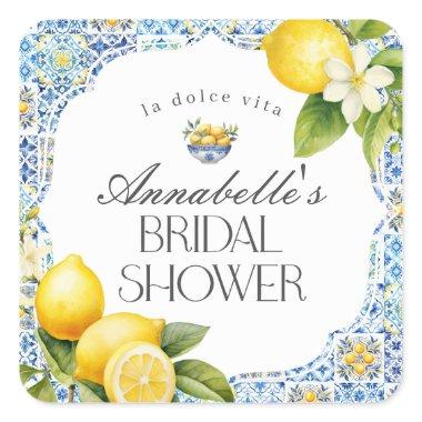 Amalfi Coast Italian Bridal Shower Envelope Square Sticker