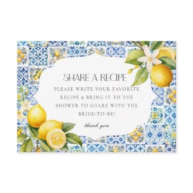 Amalfi Coast Italy Share a Recipe Invite Insert