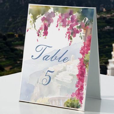 Amalfi coast Mediterranean Italian bridal shower Table Tent Sign