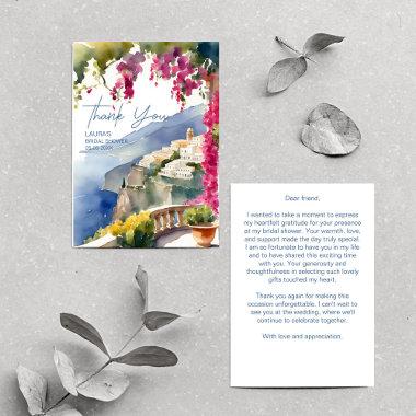 Amalfi coast Mediterranean Italian bridal shower Thank You Invitations