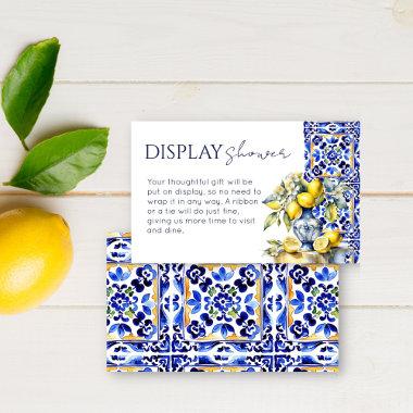 Amalfi Italian blue tiles lemons display shower Enclosure Invitations