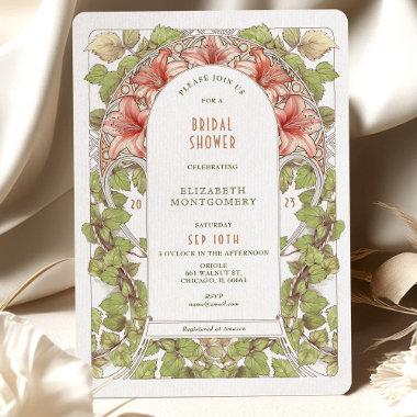 Amaryllis Art Nouveau Shower for the Bride-to-Be Invitations