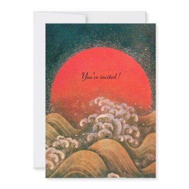 AMATERASU , SUN GODDESS ,red black brown Invitations