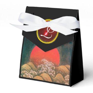 AMATERASU SUN GODDESS,RED GEM MONOGRAM Black Brown Favor Boxes