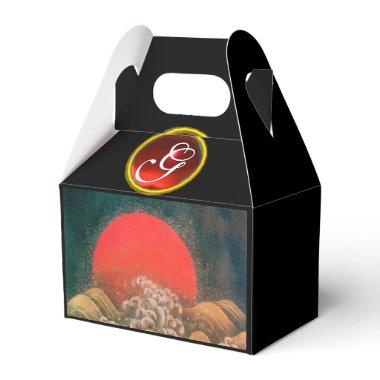 AMATERASU SUN GODDESS,RED GEM MONOGRAM Black Brown Favor Boxes