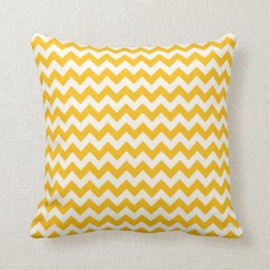 Amber Yellow Chevron; zig zag Throw Pillow