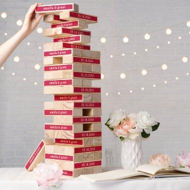 Amelia Magenta Modern Wedding Topple Tower