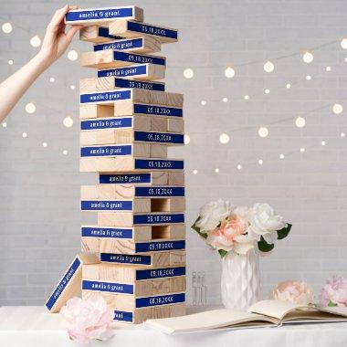 Amelia Royal Blue Modern Wedding Topple Tower