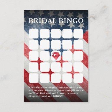 American Flag Wedding/Bridal Shower Bingo Invitations