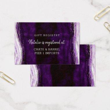 Amethyst Geode Shower Gift Registry Insert Card