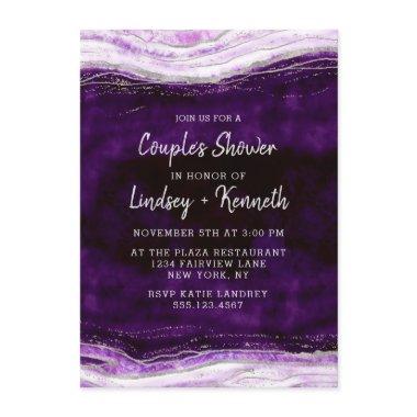 Amethyst Geode Slice Couple's Wedding Shower Invitations