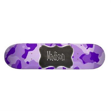 Amethyst Purple Camo; Camouflage; Chalkboard Skateboard Deck