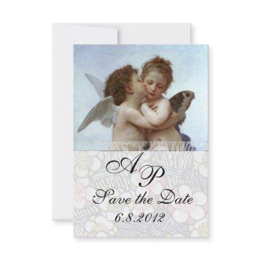 Amor and Psyche as Children Wedding Party Monogram Invitations