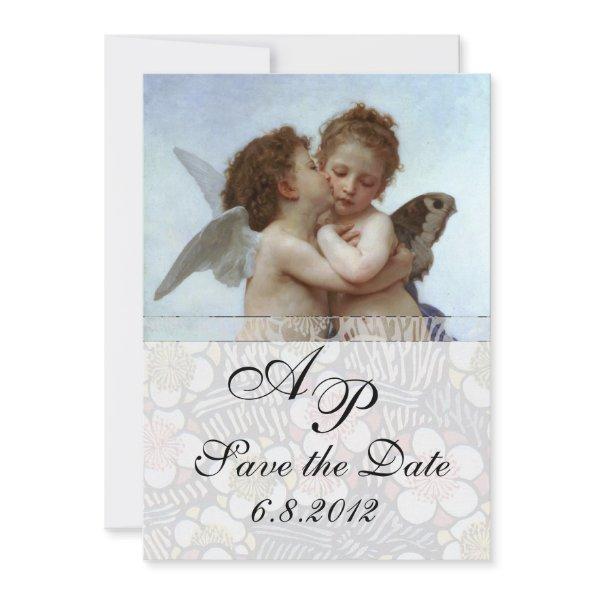 Amor and Psyche as Children Wedding Party Monogram Invitations