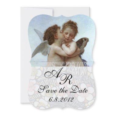 Amor and Psyche as Children Wedding Party Monogram Invitations