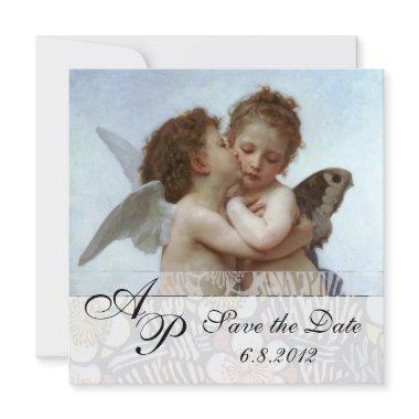 Amor and Psyche as Children Wedding Party Monogram Invitations