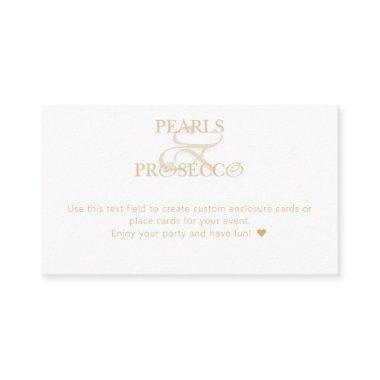 Ampersand White Pearls & Prosecco Bridal Shower Enclosure Invitations