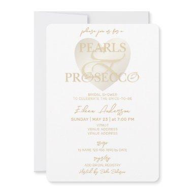 Ampersand White Pearls & Prosecco Bridal Shower In Invitations