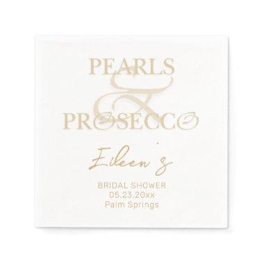 Ampersand White Pearls & Prosecco  Napkins