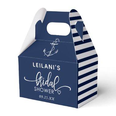 Anchor Nautical Bridal Shower Navy Blue Favor Boxes