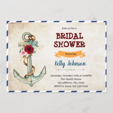 Anchor tying the knot bridal shower Invitations