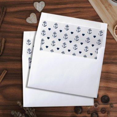 Anchored in Love Anchor & Heart Pattern Envelope Liner