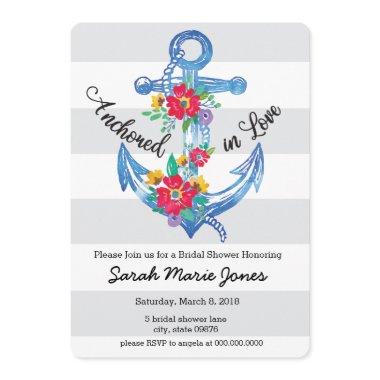 Anchored in Love Bridal Shower Invitations