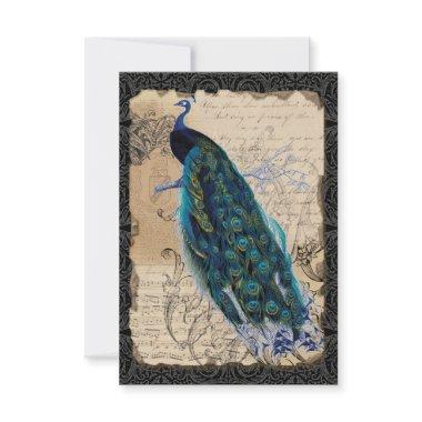 Ancient Peacock Vintage RSVP Response Invite