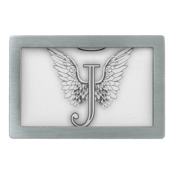 Angel Alphabet J Initial Letter Wings Halo Belt Buckle