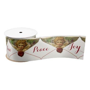 ANGEL HEART RED WAX SEAL Love Peace Joy Satin Ribbon