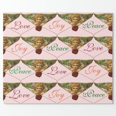 ANGEL HEART RED WAX SEAL Love Peace Joy Wrapping Paper