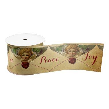 ANGEL HEART RED WAX SEAL PARCHMENT Love Peace Joy Satin Ribbon